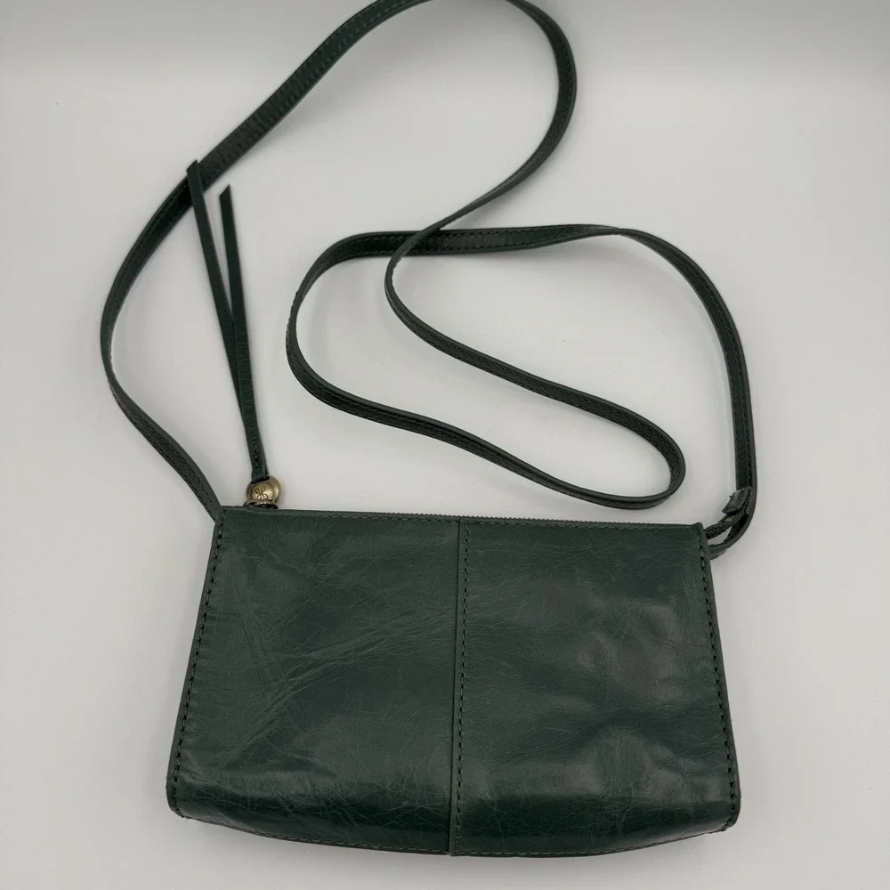 Hobo Jewel Leather Crossbody Bag Purse Green Spruce